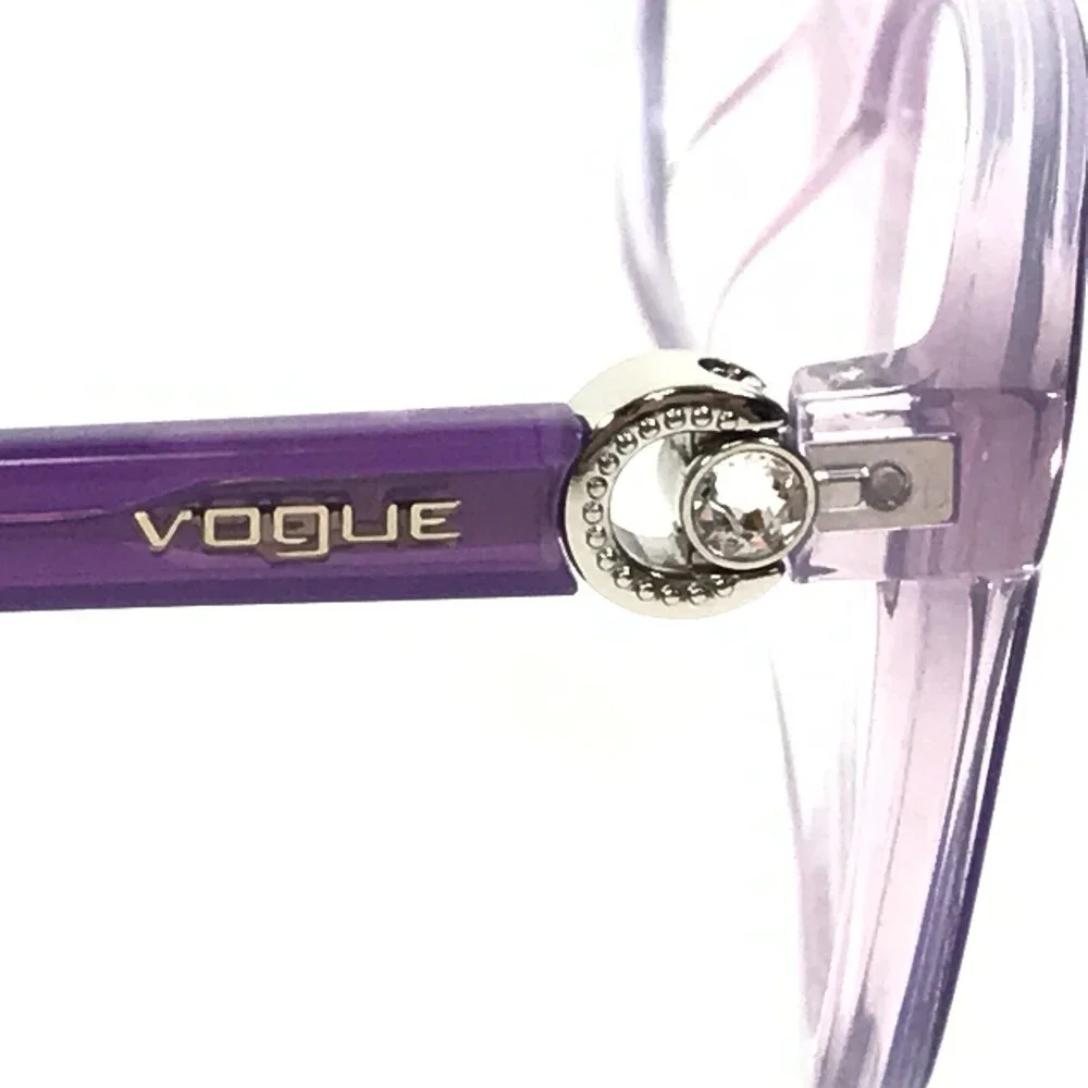 Vogue Eyeglasses Frames VO5225-B 2645 Clear Purple Cat Eye Silver 51-18-140